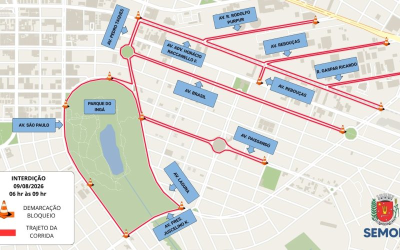 Atenção, motoristas: Vias de Maringá terão interdições para corrida de rua neste domingo (9), a partir das 6h