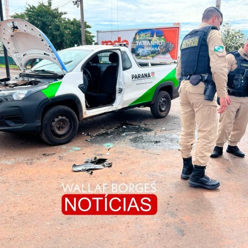 Grave acidente envolvendo carro da Prefeitura e motocicleta deixa dois feridos em Maringá