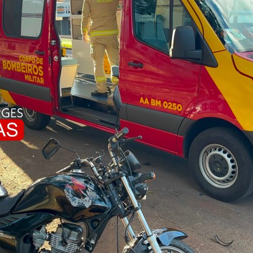 Motociclista perde o controle e sofre queda após colidir contra meio-fio na Avenida Colombo em Maringá