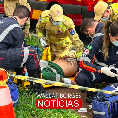 Motociclista passa mal durante pilotagem e sofre queda de moto na Avenida Laguna, em Maringá