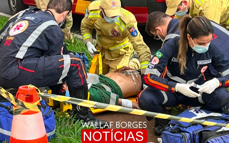 Motociclista passa mal durante pilotagem e sofre queda de moto na Avenida Laguna, em Maringá