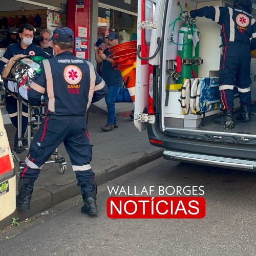 Idoso sofre queda ao limpar prateleira em loja comercial e mobiliza equipe do SAMU